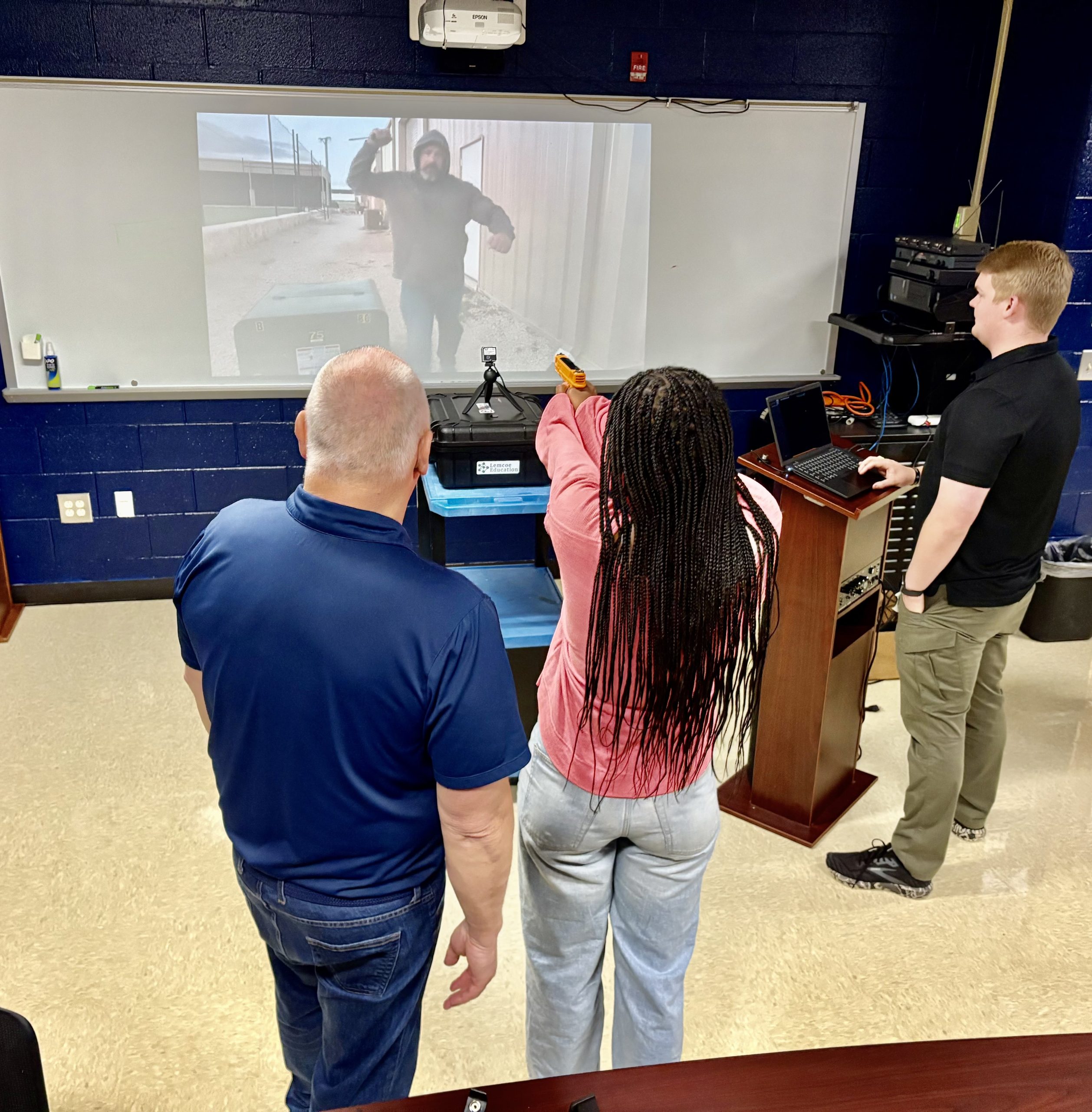 LaserAmmo in-action with high school student
